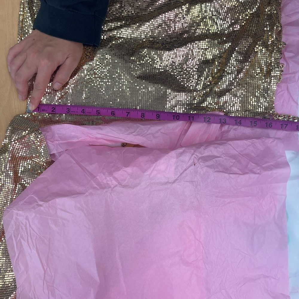 Bronx and Banco Dress Xenia One Shoulder Chainmail in Gold medium🥰SOLD - Picture 3 of 13